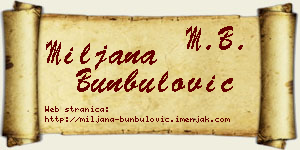 Miljana Bunbulović vizit kartica